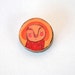orange red brooch eco-friendly wood pin shy girl