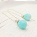 RESERVED: Peruvian Opal Thread Earrings in Sterling Silver robins egg holiday gift for her under 50 40 dangle