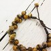 Leather Picture Jasper Bracelet with Macrame Adjustable Closure / brown rustic earth tones organic design Eco friendly