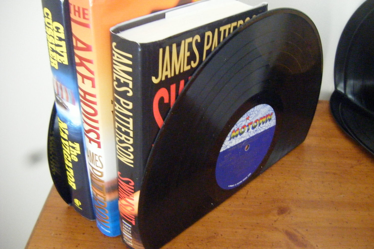 Motown Bookends upcycled record albums