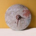 Industrial Wall Decor, Cream pink round found object quartz clock
