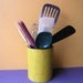 Kitchen Utensil Holder, Industrial Kitchen Decor, Industrial Storage Container, Yellow