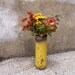 Dandelion Yellow Metal Art Vase, Industrial Decor - Wet, Dry Flower Vase