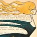 Flying Girl Jumps Into the Night, or "Oh, you foolish Alice. How can you learn lessons in here" OOAK painting on vintage book page