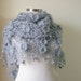 EXPRESS DELIVERY, Grey Love Shawl Triangle Beautiful Soft Scarf Modern Gift For Her / .