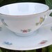 Vintage Bavaria Bone China Teacup Saucer Demitasse Flowers Gold Trim