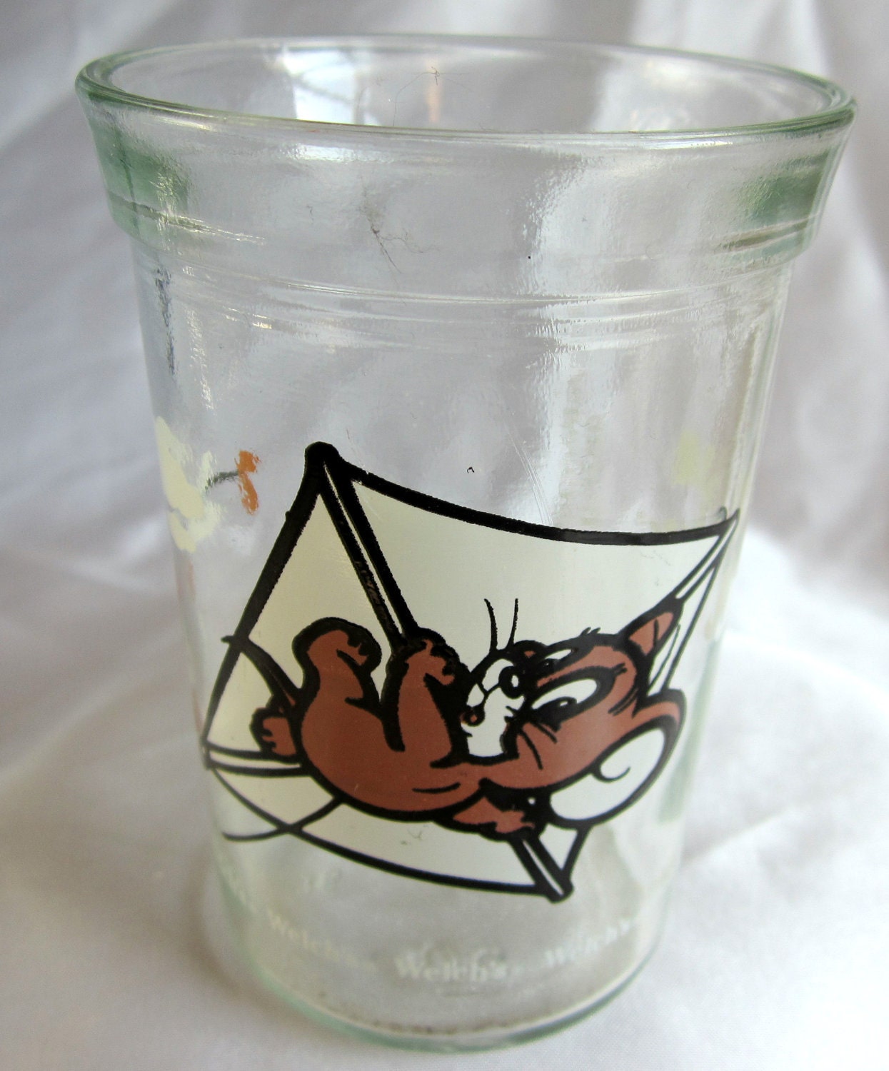 VINTAGE Welchs Jelly Glass Tom Jerry Jar Collectible 1990