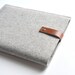 Ipad Sleeve - Grey Wool Felt and Brown Leather