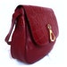 LILA French Vintage Cherry Red Leather Satchel / Shoulder Bag