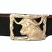 BUFFALO French Vintage Black Leather with Silver Metal Buckle