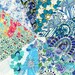 Liberty fabric charm pack - Turquoise - Rare and Vintage - 12 Liberty of London Tana Lawn Fabric 5 inch squares