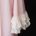Vintage 60s Pink Peignoir Long Robe in Double Nylon with Bell Sleeves and Lots of Lace