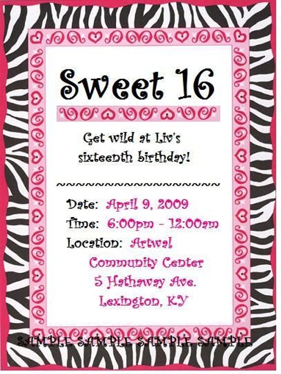 Sweet Sixteen Birthday Invitations Free Printable 3