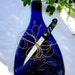 Wine Bottle Deep Blue, Recycled, Melted Wine Bottle Tray, Candle Holder