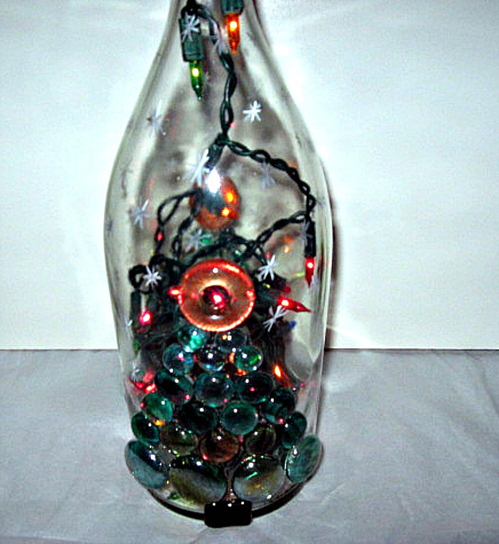 recycled wine bottle christmas light recycled wine bottle christmas light