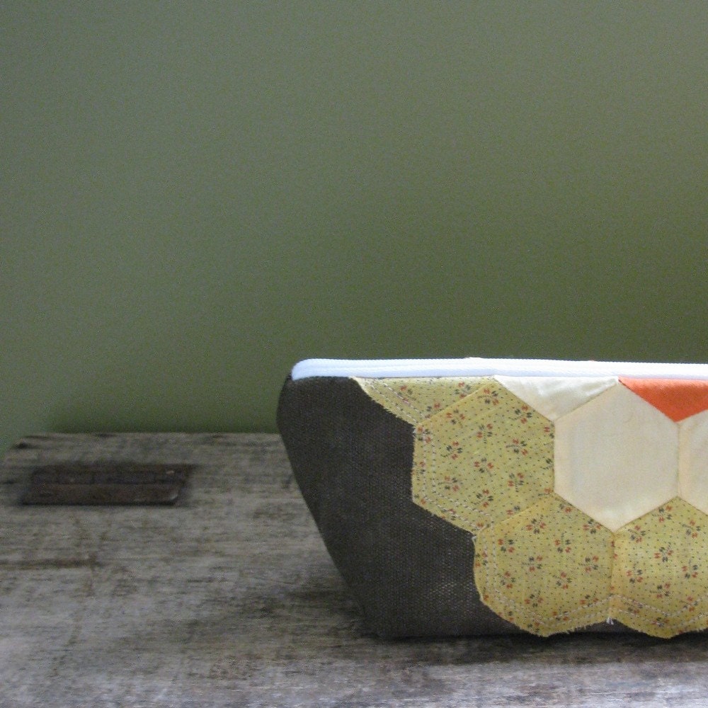 Recycled Quilt Block Zipper Pouch by 1oddbird on Etsy