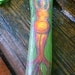 Goddess Painting on Forest Green Driftwood