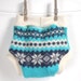 sparkly teal - wool soaker - large - pull on wool cloth diaper cover - fair isle