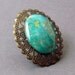 Gemstone Statement Ring with Green Heliotrope Bloodstone