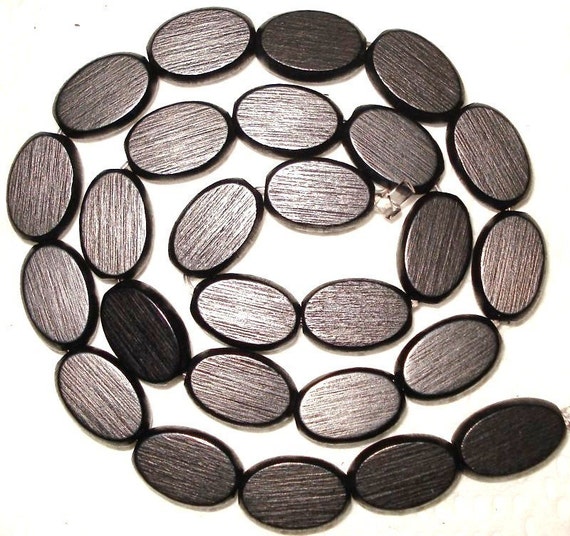 15x10mm Flat Oval Wood Beads Wooden Beads 25 Black