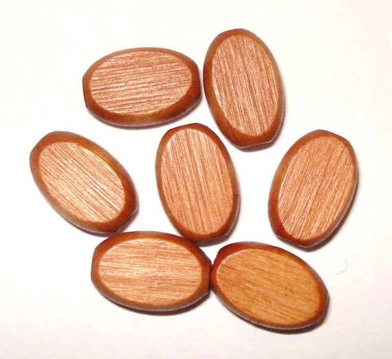 8x12mm Flat Oval Wood Beads Flat Oval Wooden by karolinajewelry