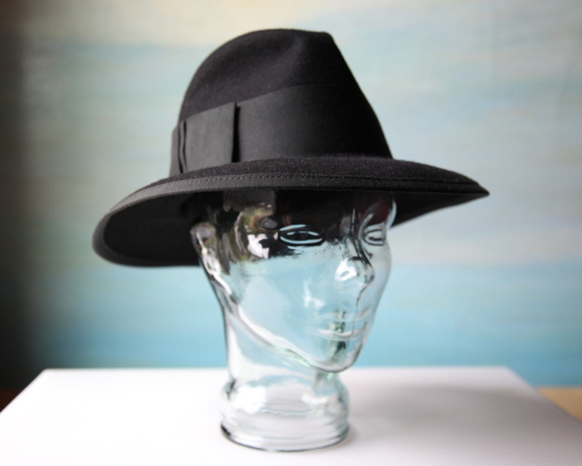 Vintage Black Womens Fedora Hat by Betmar New York