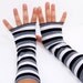 Arm Warmers in Black White and Grey - Fingerless Gloves - LAST PAIR