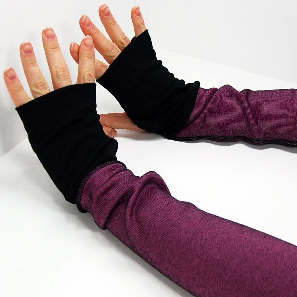 SALE Arm Warmers in Black Orchid Segmented Sleeves