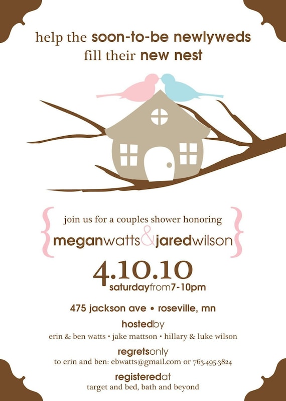 Lovebirds Nest - Custom Bridal / Couples Shower Invitation Il_570xn