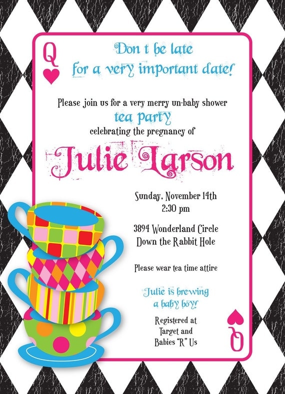 Mad Hatter Invitations Tea 3