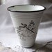 Vintage Polish enamelware cup, lion in crown with pennant, exceptional unique collectible graniteware kitchenware country home c. 1930