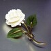 Ivory Pre Ban Carved Rose and Jade Brooch by Carl Art Vintage Jewelry