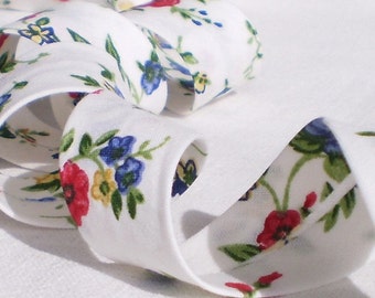 Bias Tape Binding - Wildflower Meadow - 4 Yards Handmade Floral Cotton Fabric, Flowers Bias Tape for Clothing, Sewing, Quilting, Patchwork