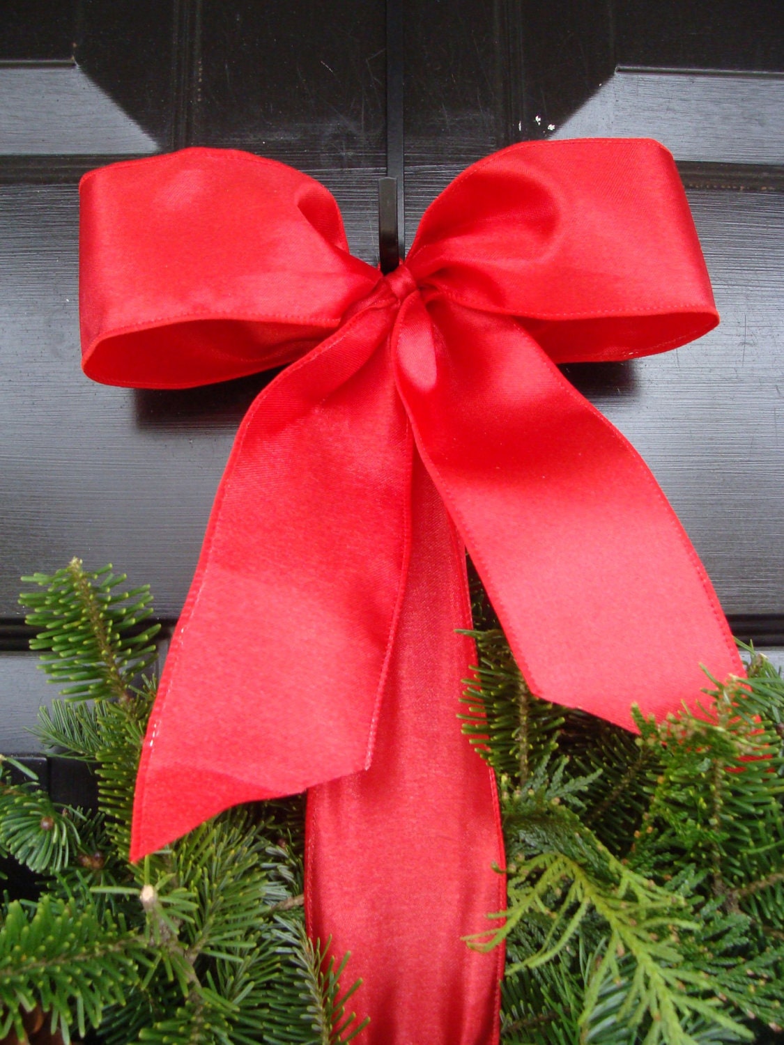 Add a Bow Wreath Decoration Bow Added to Wreath Christmas