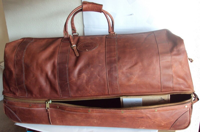 orvis bullhide leather weekend carry on