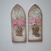 Two Shabby Chic Roses in Basket Painting Dollhouse 1 Inch Scale Handpainted