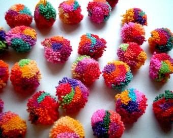 Party Yarn Pom Pom, cotton pom pom, yarn ball, pompom, party decoration, party, flower, yarn button, 200 poms, carnival, SALE, discount