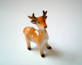 Ceramic Deer, mini animal, ceramic animal, tiny animal, small animal, little animal, decoration, miniature animal, fawn, doe, reindeer