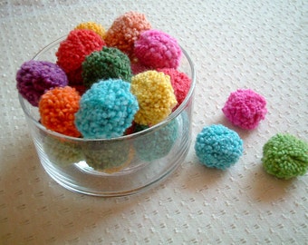 Party Pom Poms, pompom, yarn pom pom, yarn pompom, cotton, birthday, wedding, party decoration, bead, soft, hmong, 100 poms, discount, SALE