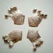 Set of FOUR Silver Embossed Aluminium House with small bells: bells, buttons, beads, metal, small, shiny, home, arrow, cute, elegant