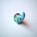 Miniature Blue Ceramic Elephant: mini animal, ceramic animal, tiny animal, small animal, little animal, decoration, miniature animal