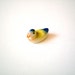 Miniature Yellow Blue Ceramic Duck, goose, tiny animal, mini animal, little animal, miniature animal, small animal, geese, swan, poultry