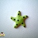 Miniature Animal Figure, starfish figure, ceramic starfish, light green, lime green, poka dot, miniature animal, decoration, tiny, mini