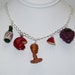 Wine Cheese Grapes Polymer Clay Charm Necklace
