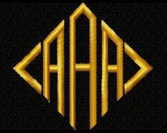 Fancy Diamond Machine Embroidery Monogram Fonts Designs Instant Download Sale