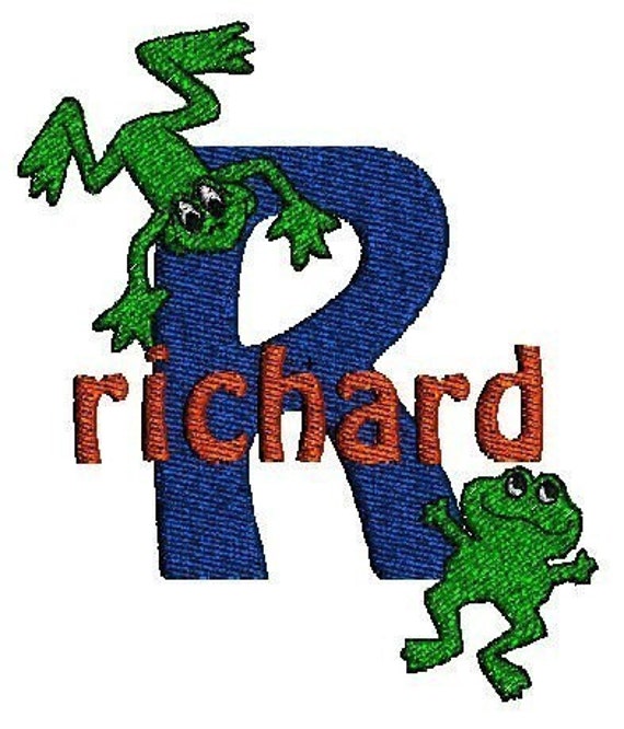 Cute Frog Monogram Font Alphabet Embroidery Machine Designs