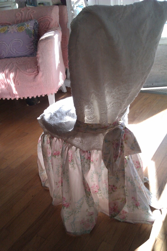 shabby chic ruffle chair cover for c rodas by VintageChicFurniture