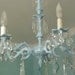 vintage crystal chandelier shabby chic aqua light baby blue bronze antique cottage beach coastal