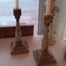 fab shabby chic chippy candle holder pair reclaimed distressed wood porch post cottage prairie
