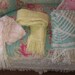 scarf vintage chenille bedspread pink shabby chic aqua yellow white over 90 inches long